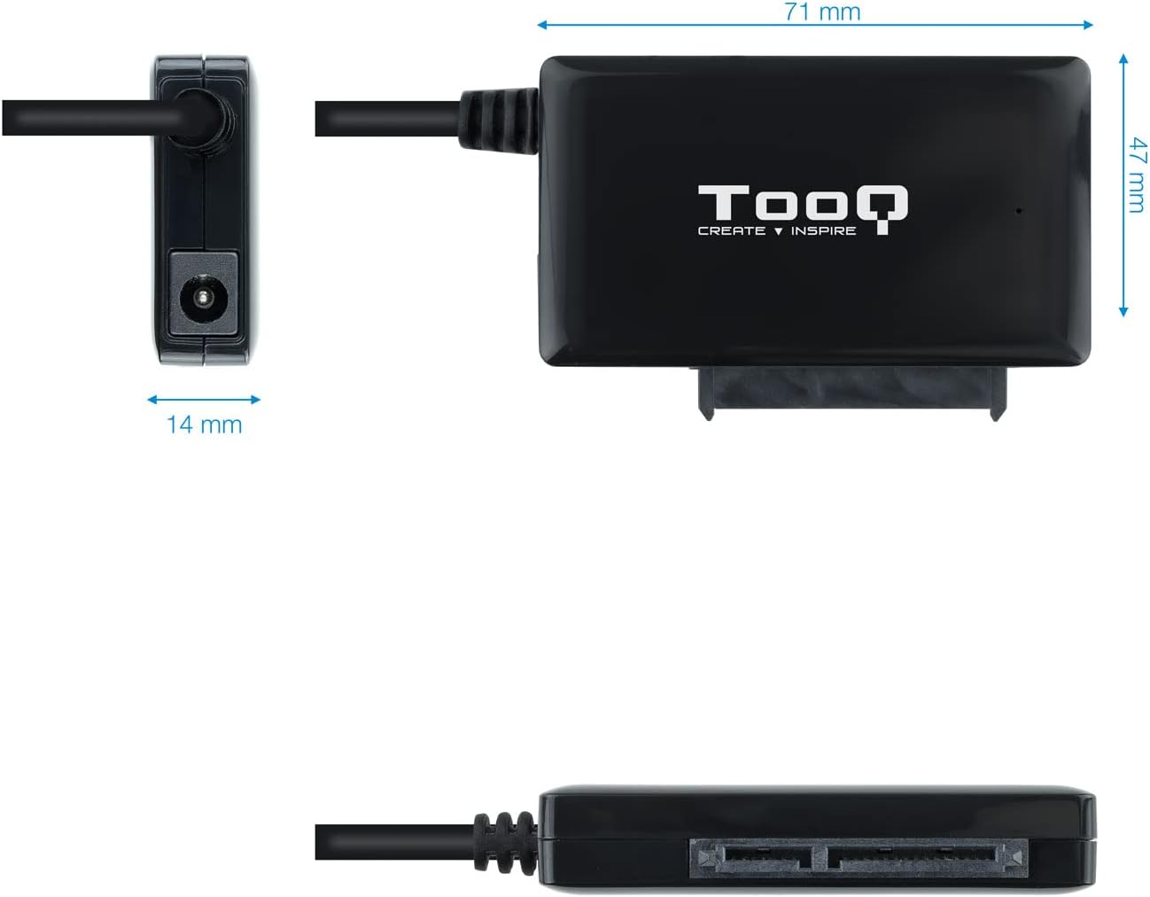 Adaptador para Discos Rígidos 2.5"/3.5" TooQ TQHDA-02C/ USB Tipo-C Macho - SATA - Imagem 3