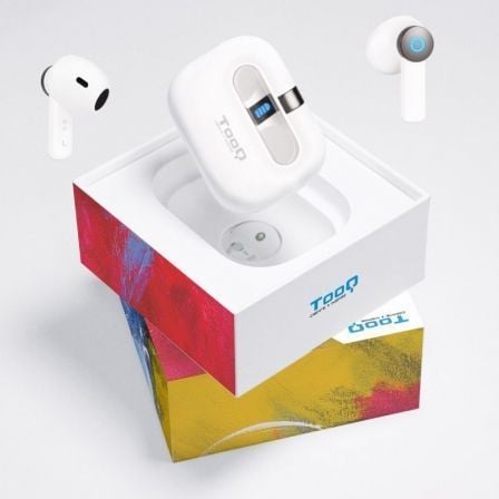 Auriculares Bluetooth TooQ Bender TQBWH-0031W Bluetooth 5.1 Autonomia 4h Estojo de Carga 250mAh USB-C Branco - Imagem 5
