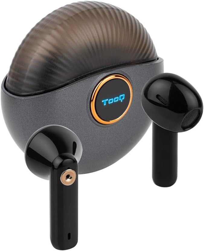 Auriculares Bluetooth TooQ Snail TQBWH-0060G Bluetooth 5.3 Autonomia 18h USB-C Cinzento e Preto