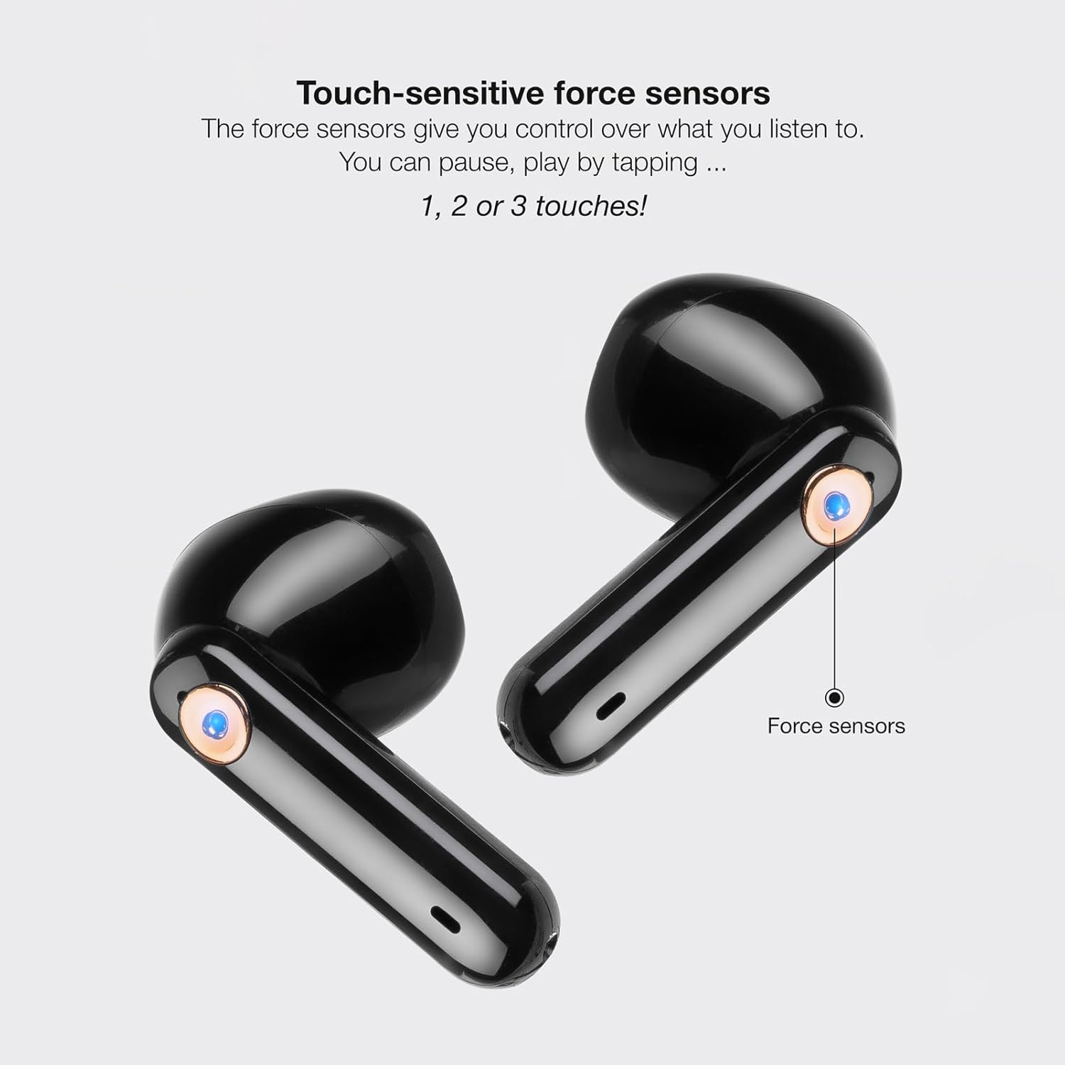 Auriculares Bluetooth TooQ Snail TQBWH-0060G Bluetooth 5.3 Autonomia 18h USB-C Cinzento e Preto - Imagem 5