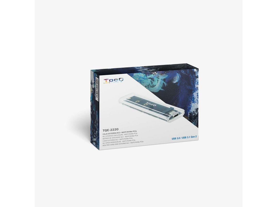 Caixa Externa para Disco SSD M.2 NVMe TooQ TQE-2200/ USB 3.1 Gen2/ Sem Parafusos - Imagem 5
