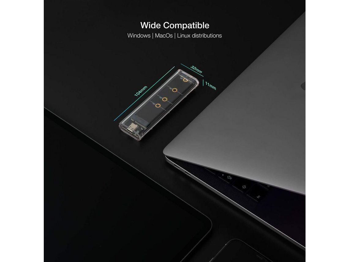 Caixa Externa para Disco SSD M.2 NVMe TooQ TQE-2200/ USB 3.1 Gen2/ Sem Parafusos - Imagem 12