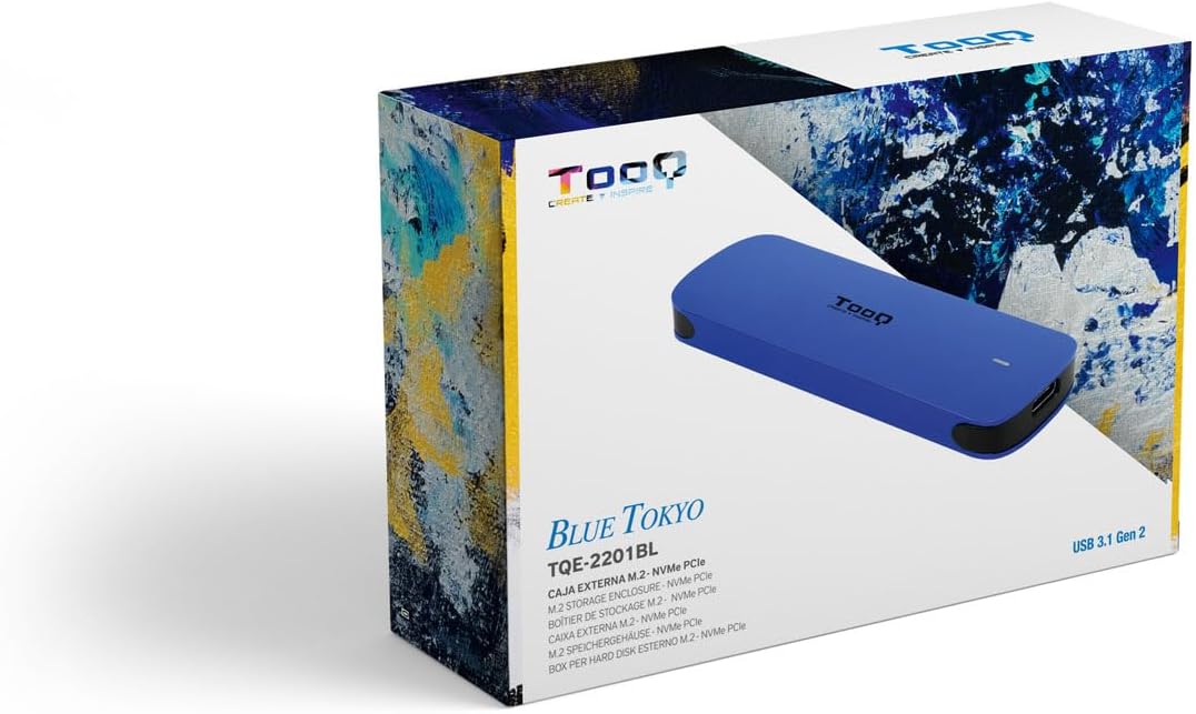 Caixa Externa para Disco SSD M.2 NVMe TooQ TQE-2201BL/ USB 3.1 Gen1/ Sem parafusos - Imagem 7