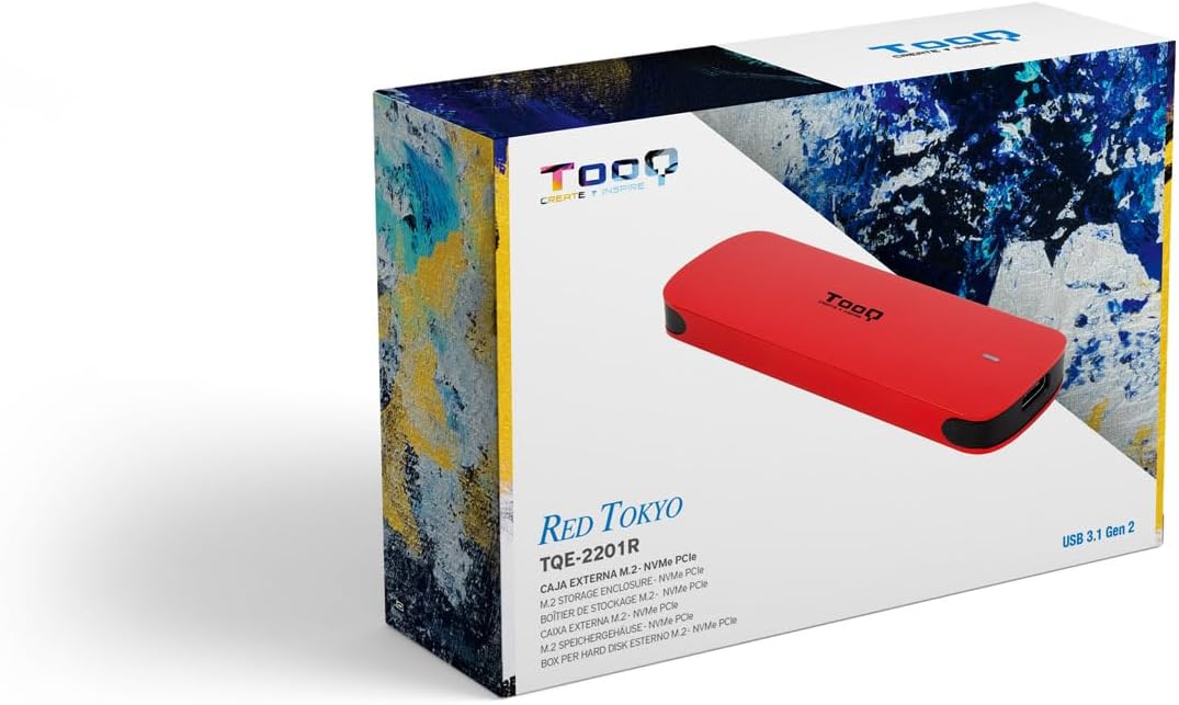 Caixa Externa para Disco SSD M.2 NVMe TooQ TQE-2201R/ USB 3.1 Gen2/ Sem parafusos - Imagem 7