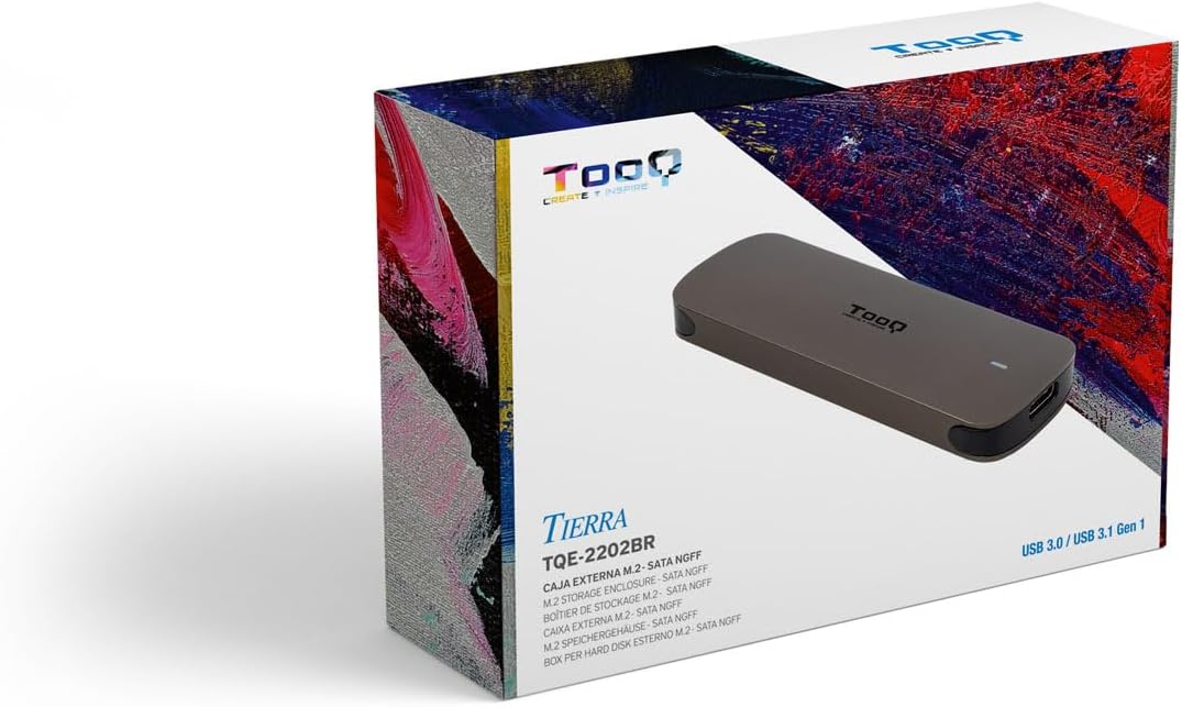 Caixa Externa para Disco SSD M.2 TooQ TQE-2202BR/ USB 3.1 Gen1/ Sem parafusos - Imagem 7
