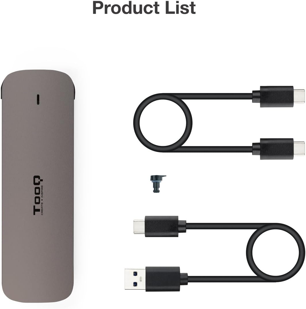Caixa Externa para Disco SSD M.2 TooQ TQE-2202BR/ USB 3.1 Gen1/ Sem parafusos - Imagem 6