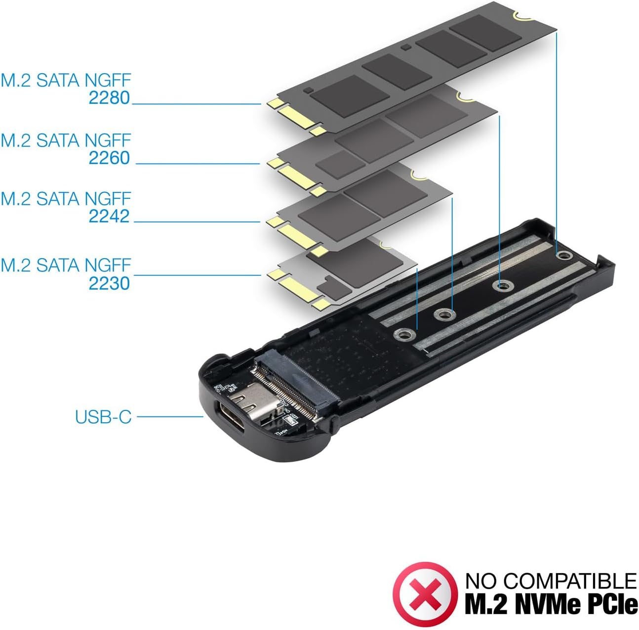 Caixa Externa para Disco SSD M.2 TooQ TQE-2202S/ USB 3.1 Gen1/ Sem parafusos - Imagem 3