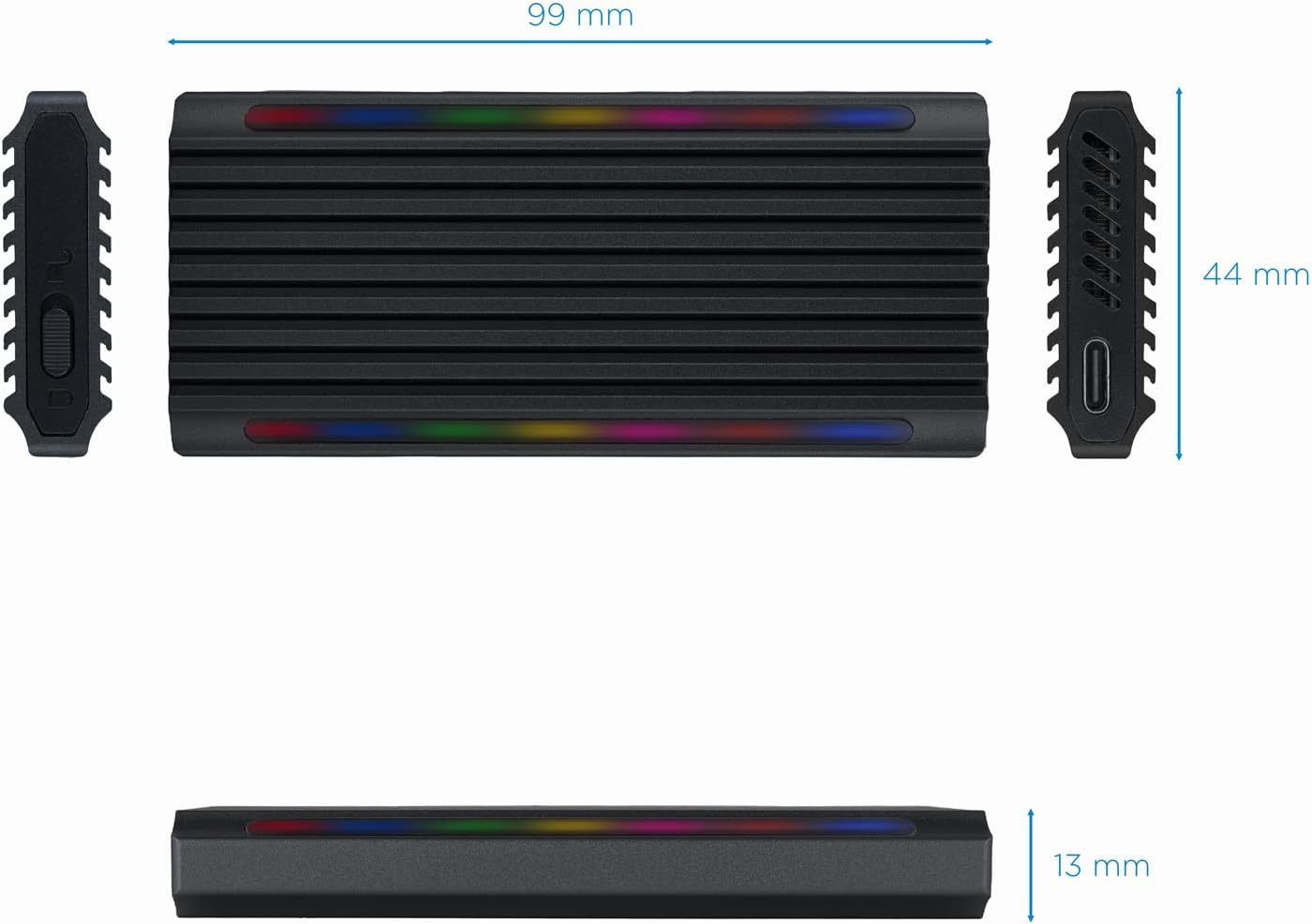 Caixa Externa para Disco SSD M.2 NVMe TooQ TQE-2222B/ USB 3.1 Gen2/ Sem parafusos - Imagem 2