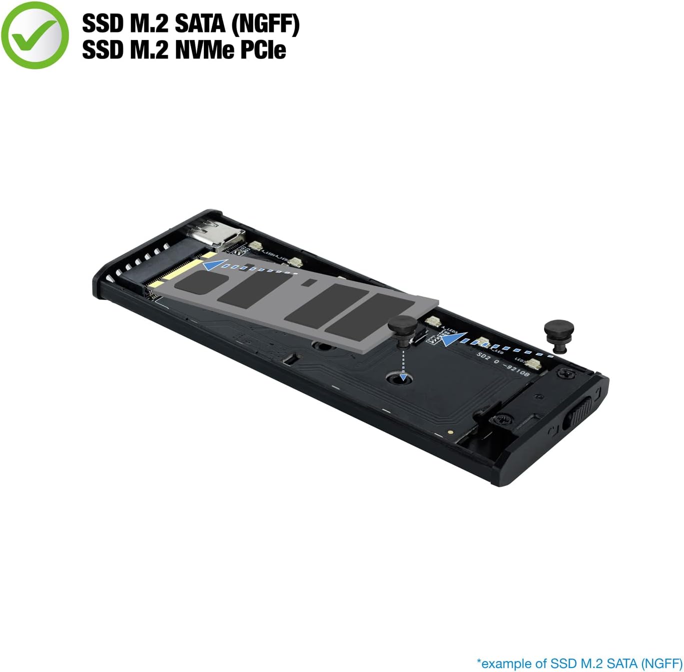 Caixa Externa para Disco SSD M.2 NVMe TooQ TQE-2222B/ USB 3.1 Gen2/ Sem parafusos - Imagem 4