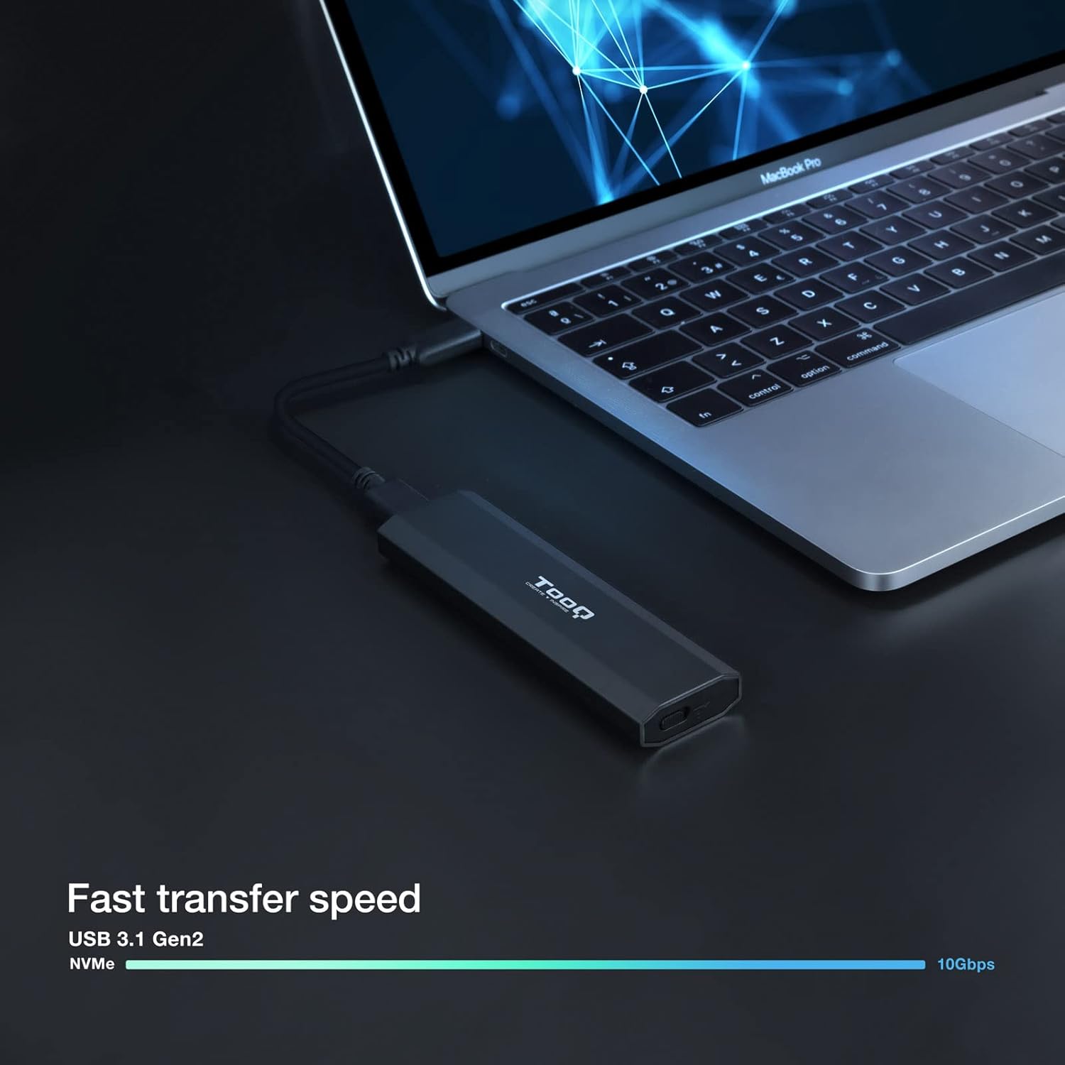 Caixa Externa para Disco SSD M.2 NVMe TooQ TQE-2223B/ USB 3.2/ Sem parafusos - Imagem 7