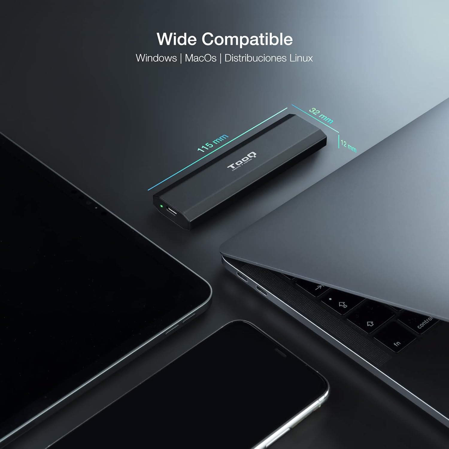Caixa Externa para Disco SSD M.2 NVMe TooQ TQE-2223B/ USB 3.2/ Sem parafusos - Imagem 6