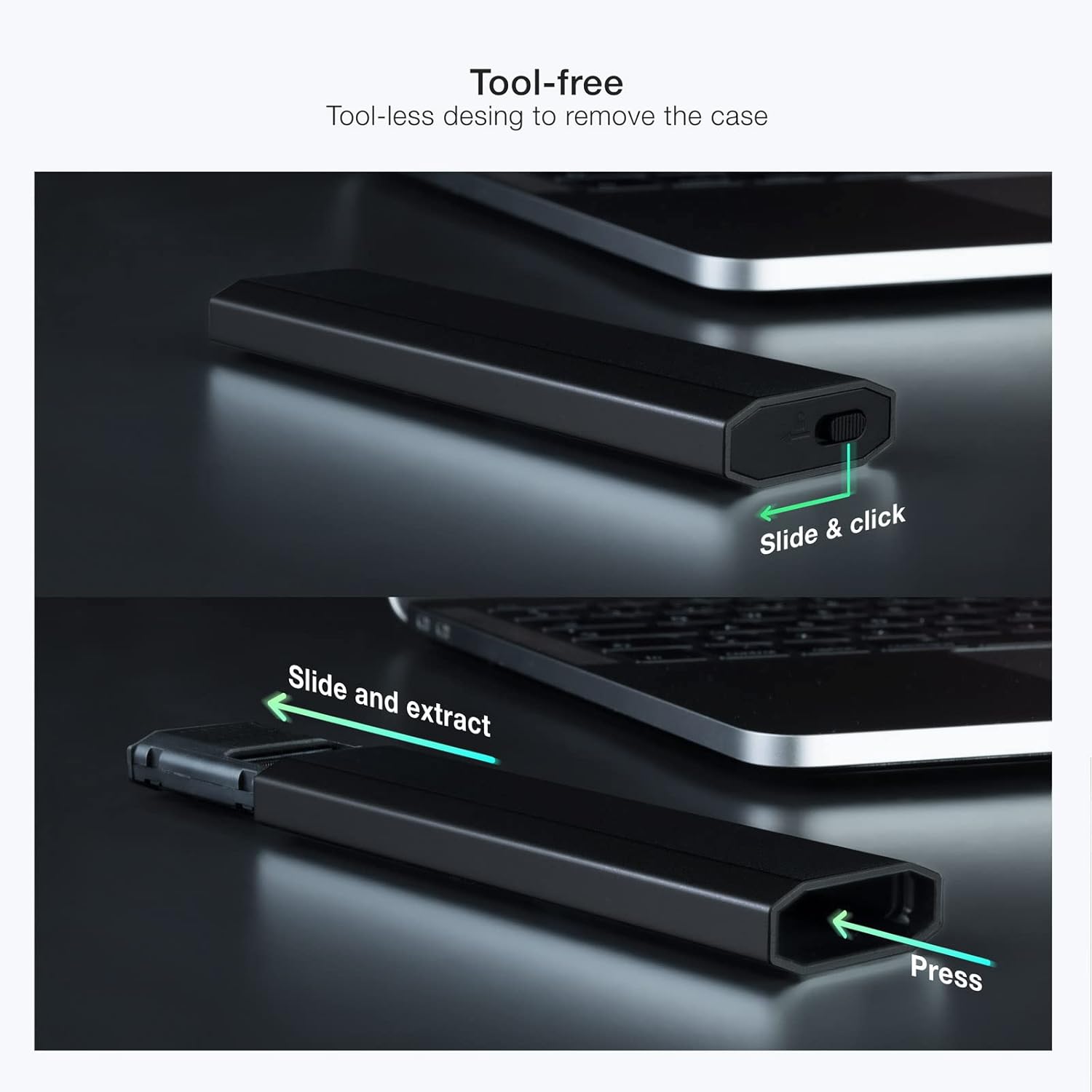 Caixa Externa para Disco SSD M.2 NVMe TooQ TQE-2223B/ USB 3.2/ Sem parafusos - Imagem 4
