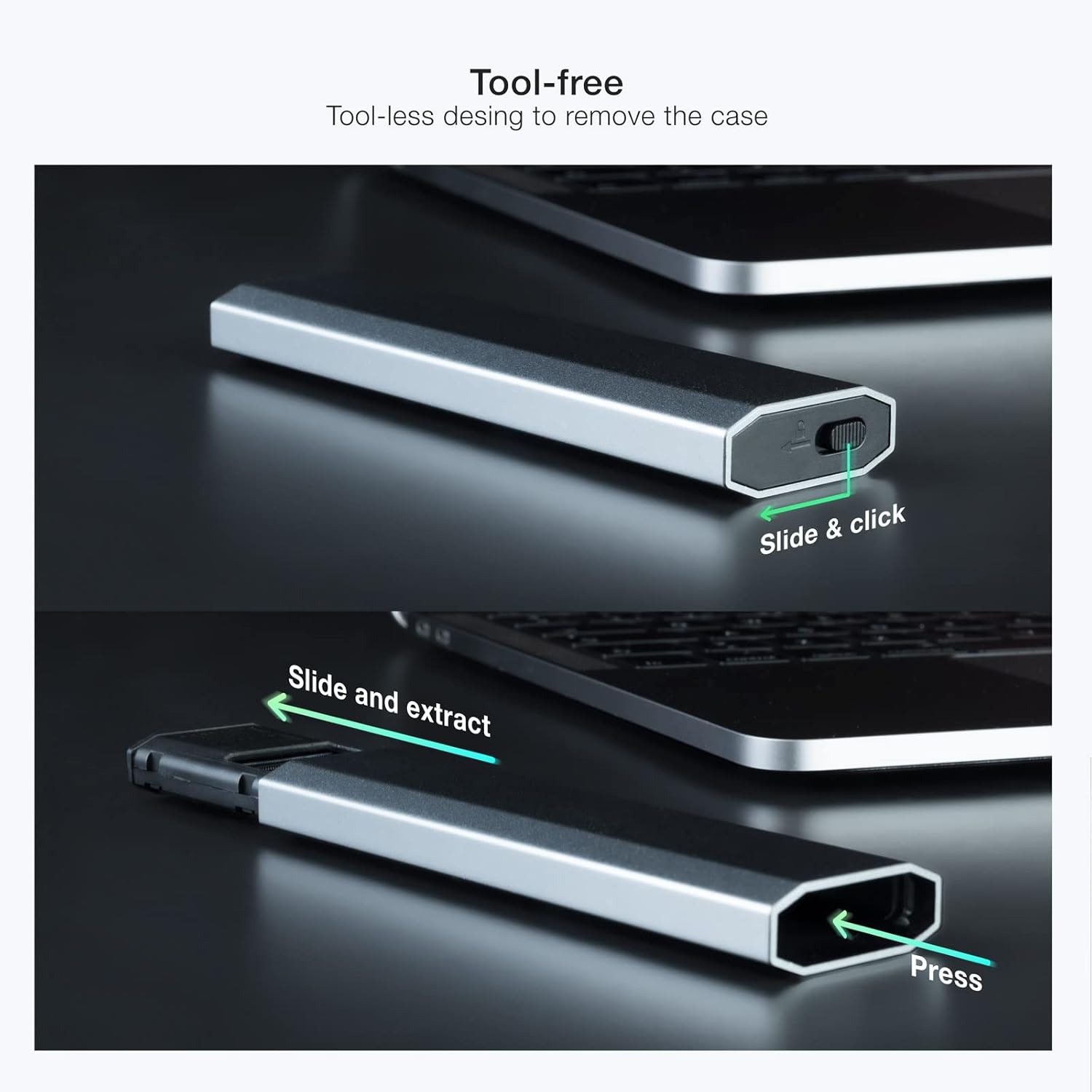 Caixa Externa para Disco SSD M.2 NVMe TooQ TQE-2223G/ USB 3.2/ Sem parafusos - Imagem 4