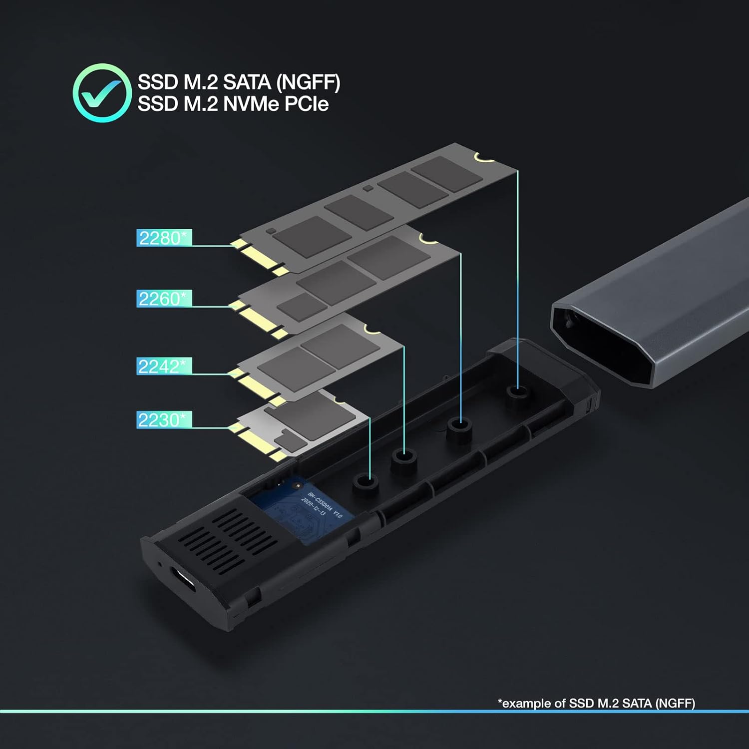 Caixa Externa para Disco SSD M.2 NVMe TooQ TQE-2223G/ USB 3.2/ Sem parafusos - Imagem 3