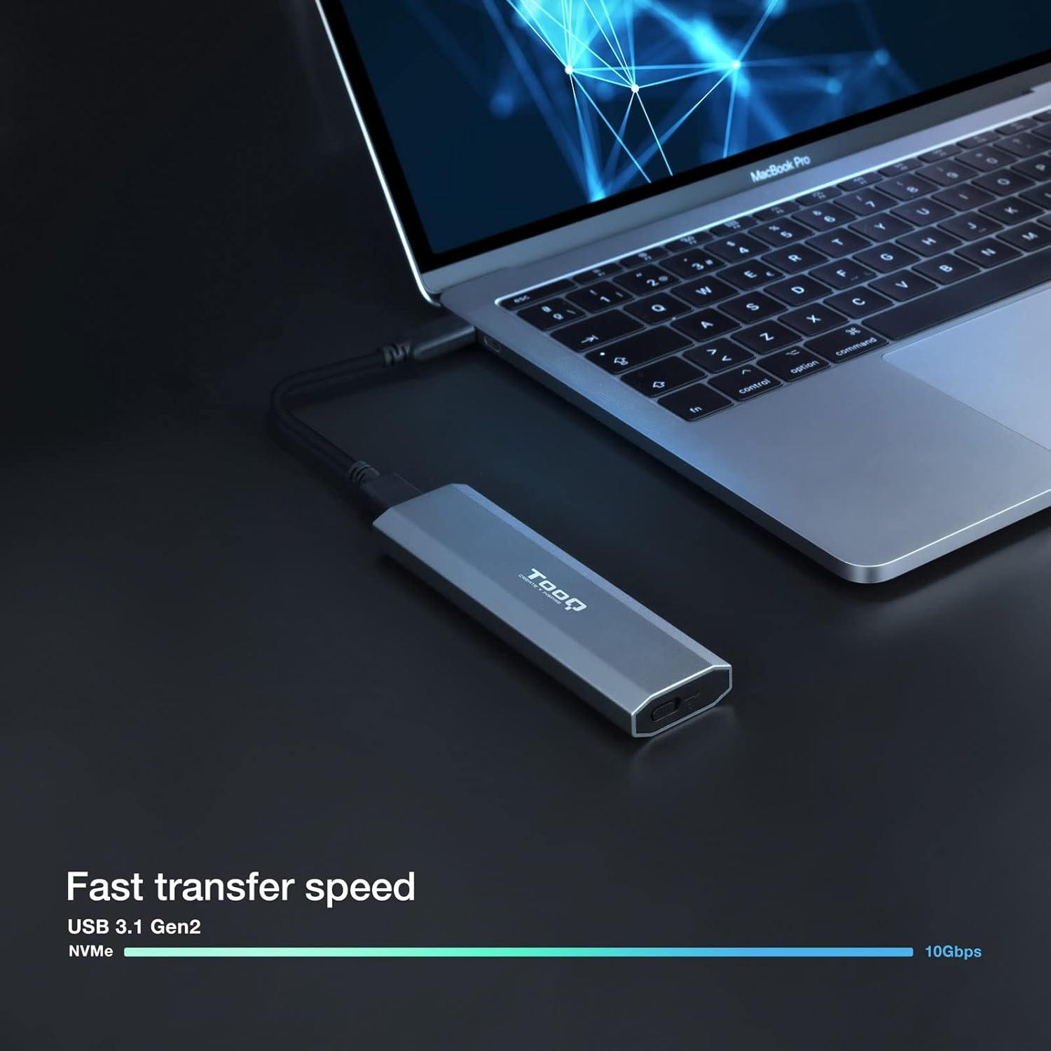 Caixa Externa para Disco SSD M.2 NVMe TooQ TQE-2223G/ USB 3.2/ Sem parafusos - Imagem 7