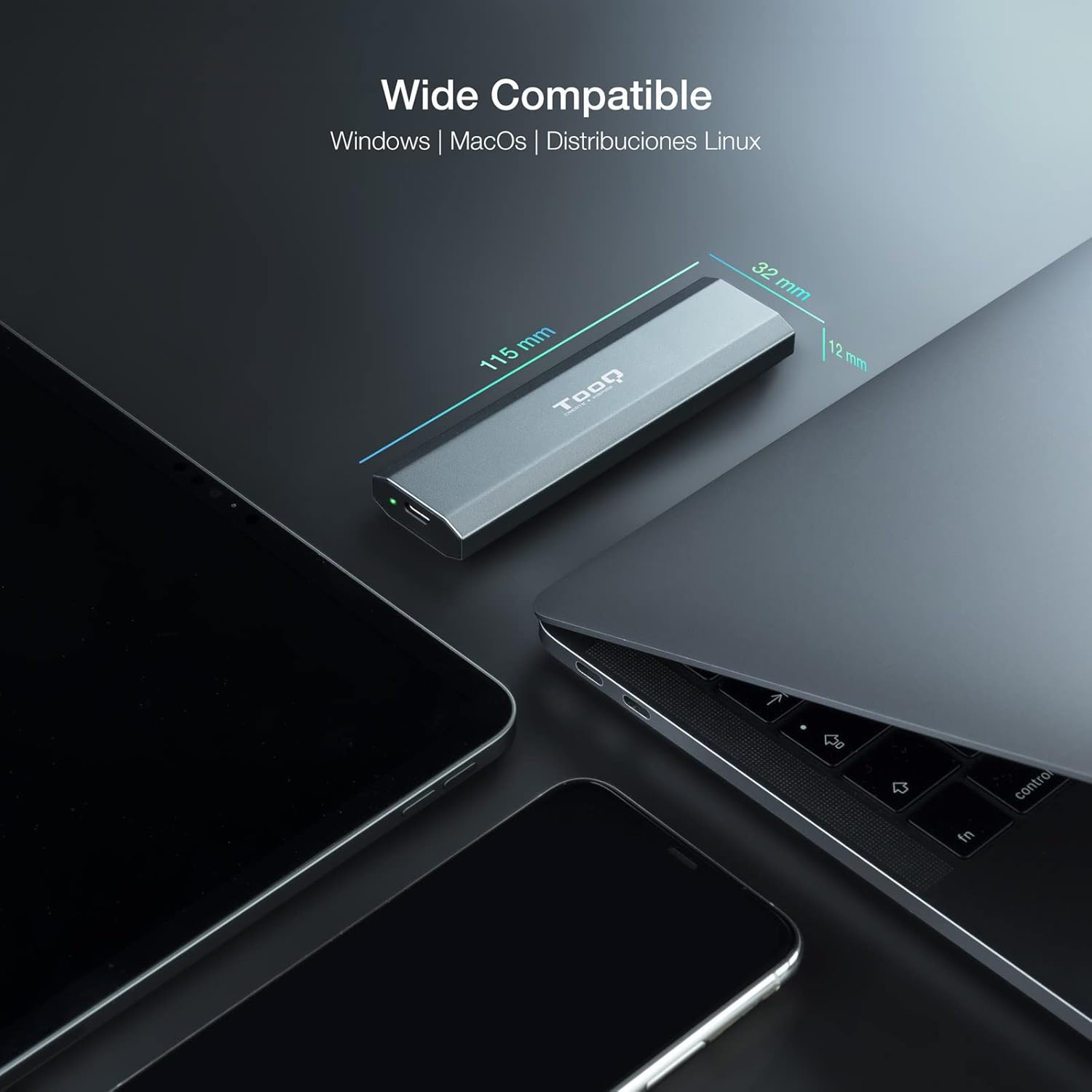 Caixa Externa para Disco SSD M.2 NVMe TooQ TQE-2223G/ USB 3.2/ Sem parafusos - Imagem 6