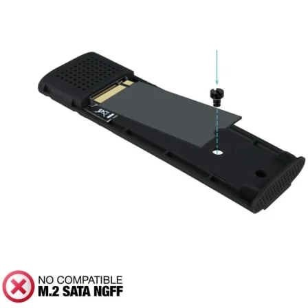 Caixa Externa TooQ TQE-2231B para SSD M.2 NVMe USB 3.1 Gen 2 10Gbps Alumínio Preto - Imagem 5