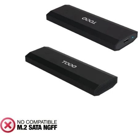 Caixa Externa TooQ TQE-2231B para SSD M.2 NVMe USB 3.1 Gen 2 10Gbps Alumínio Preto - Imagem 2