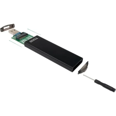 Caixa Externa TooQ TQE-2240B para SSD M.2 NVMe e SATA USB-C 3.2 Gen2 10Gbps Preto - Imagem 3