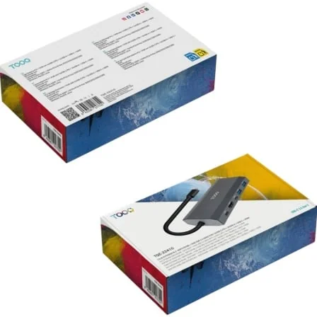 Caixa Externa TooQ TQE-2241G SSD M.2 NVMe/SATA Hub 6 em 1 USB-C 10Gbps HDMI 4K PD 100W Cinzento - Imagem 5