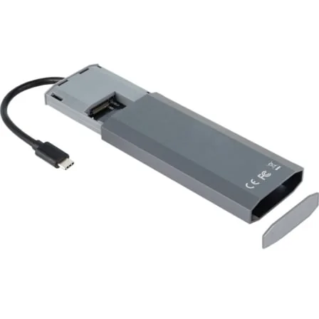 Caixa Externa TooQ TQE-2241G SSD M.2 NVMe/SATA Hub 6 em 1 USB-C 10Gbps HDMI 4K PD 100W Cinzento - Imagem 2
