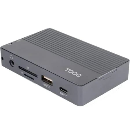 Docking Station TooQ TQE-2242G com Caixa SSD M.2 NVMe/SATA USB-C 10-em-1 HDMI 4K RJ45 PD 100W