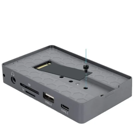 Docking Station TooQ TQE-2242G com Caixa SSD M.2 NVMe/SATA USB-C 10-em-1 HDMI 4K RJ45 PD 100W - Imagem 5
