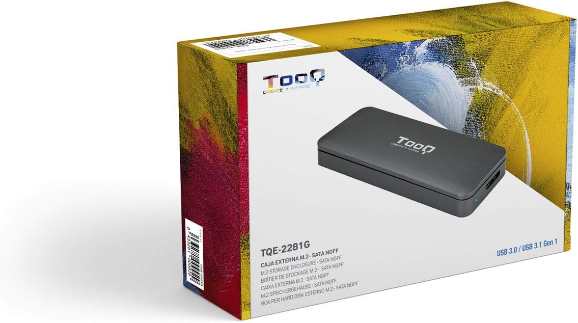 Caixa Externa para Disco SSD M.2 SATA TooQ TQE-2281G/ USB 3.0/ Sem parafusos - Imagem 8