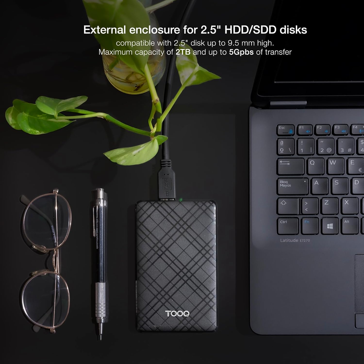 Caixa Externa para Disco Rígido de 2.5" TooQ TQE-2500B/ USB 3.1/ Sem Parafusos - Imagem 4