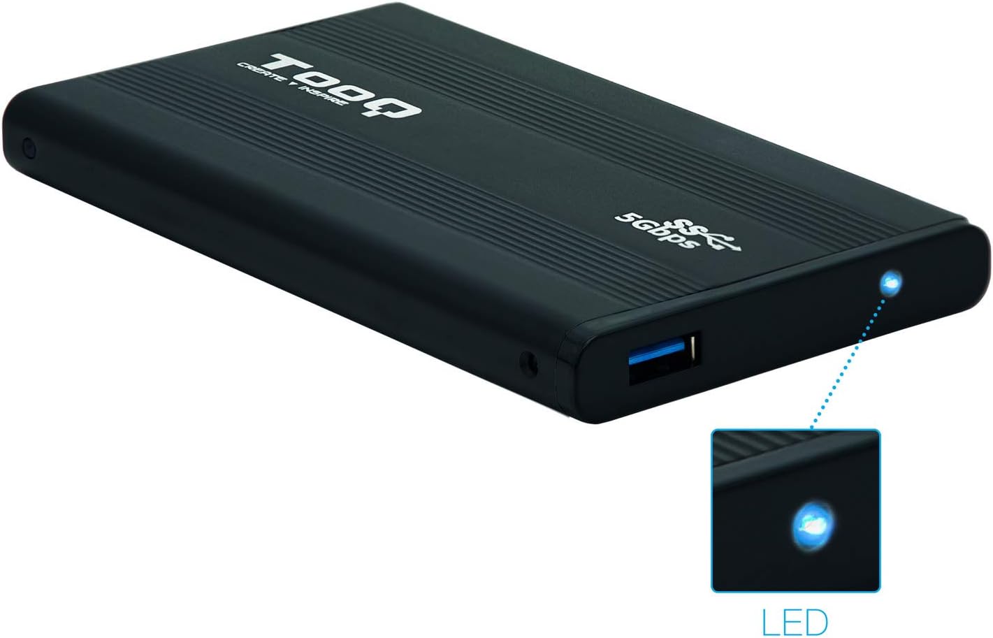 Caixa Externa para Disco Rígido de 2.5" TooQ TQE-2524B/ USB 3.1 - Imagem 2