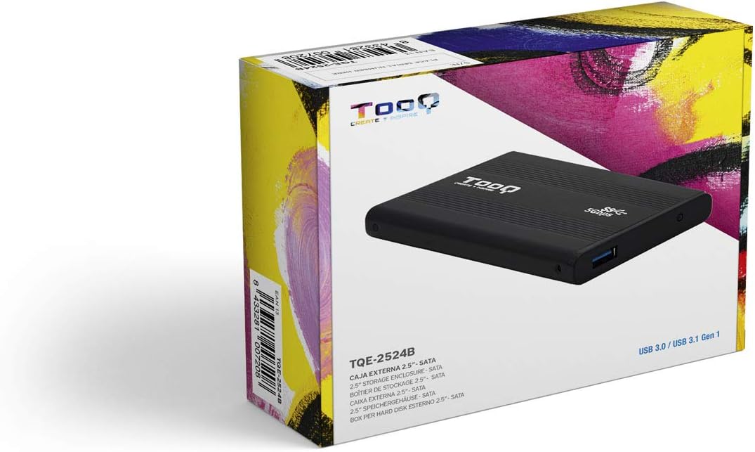 Caixa Externa para Disco Rígido de 2.5" TooQ TQE-2524B/ USB 3.1 - Imagem 7