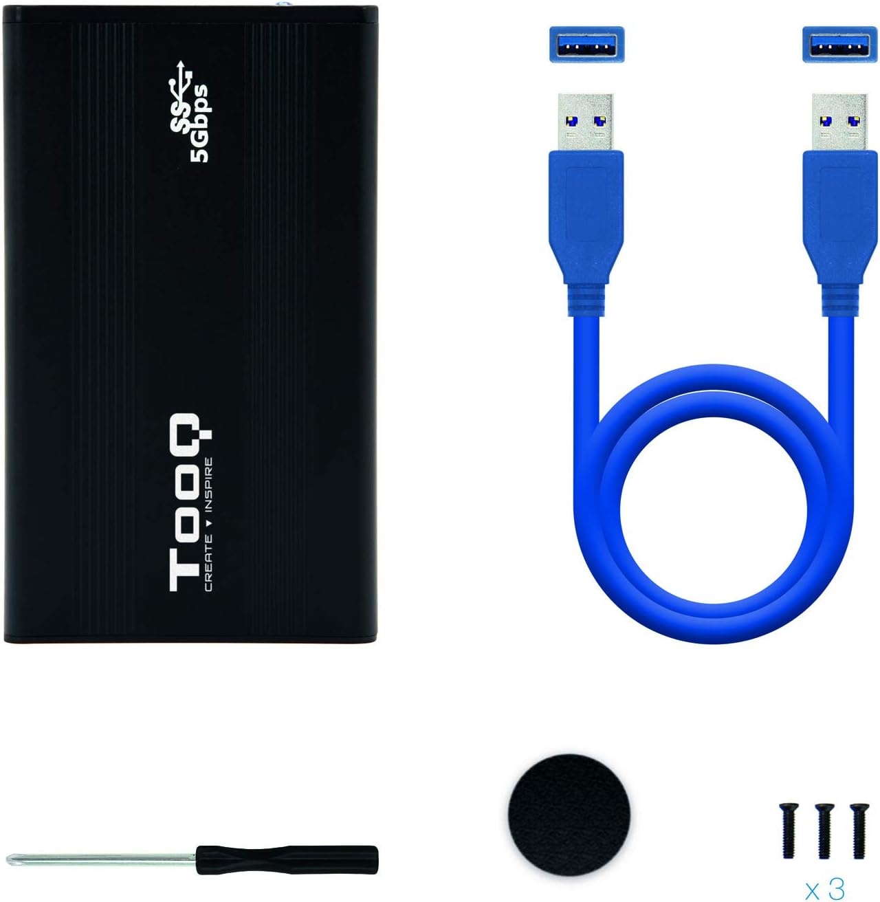 Caixa Externa para Disco Rígido de 2.5" TooQ TQE-2524B/ USB 3.1 - Imagem 6