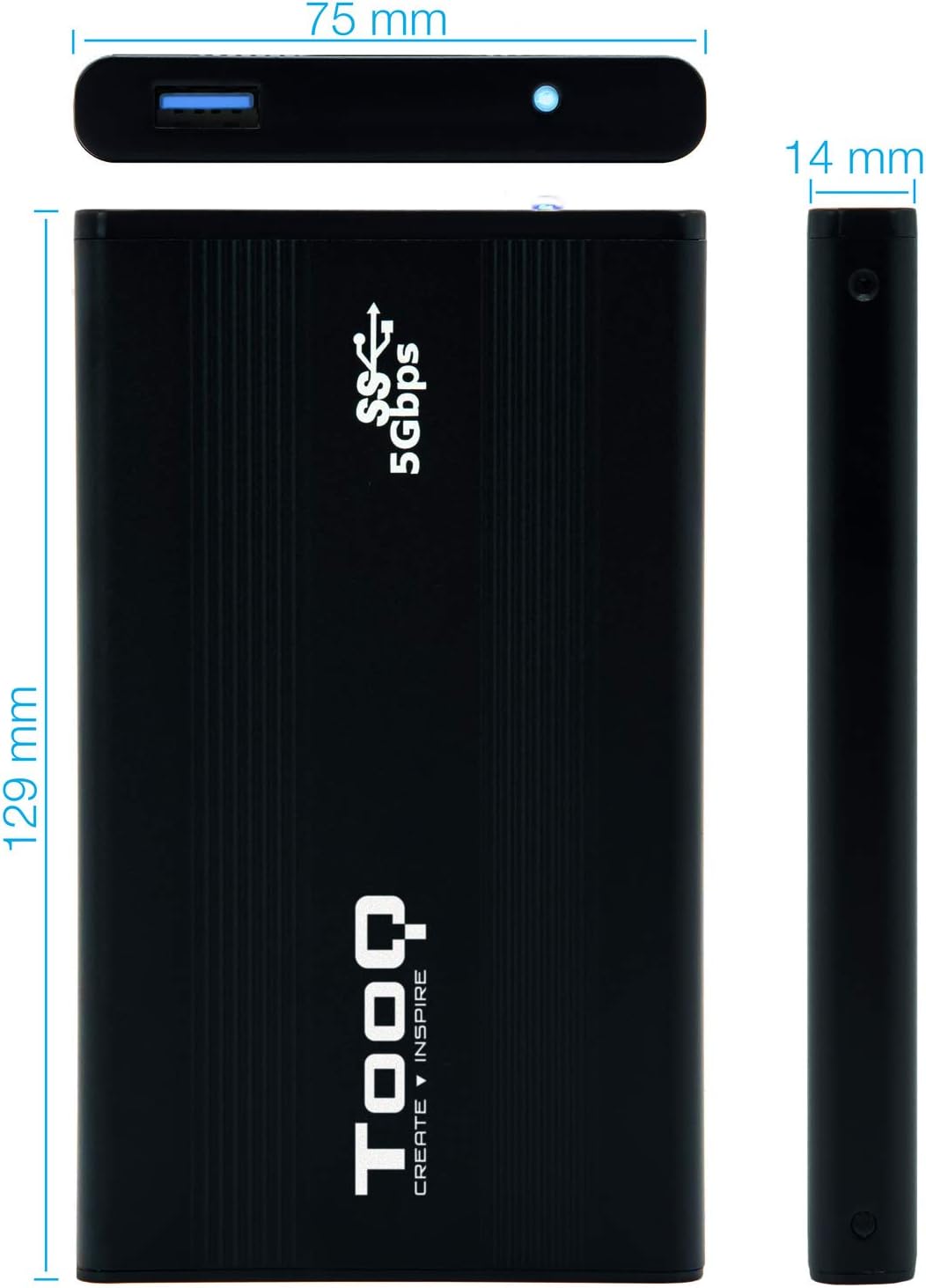 Caixa Externa para Disco Rígido de 2.5" TooQ TQE-2524B/ USB 3.1 - Imagem 4