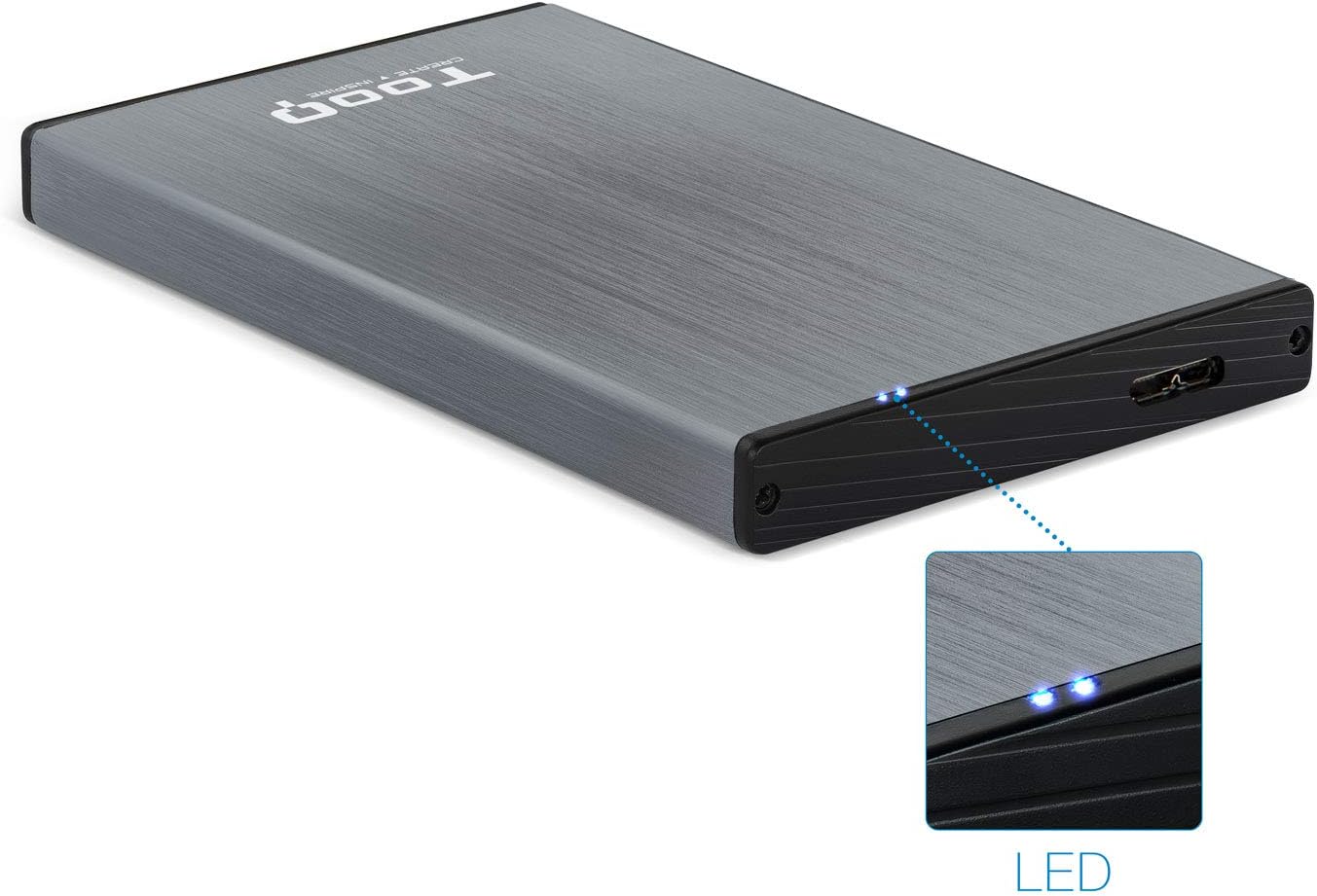 Caixa Externa para Disco Rígido de 2.5" TooQ TQE-2527G/ USB 3.1 - Imagem 2