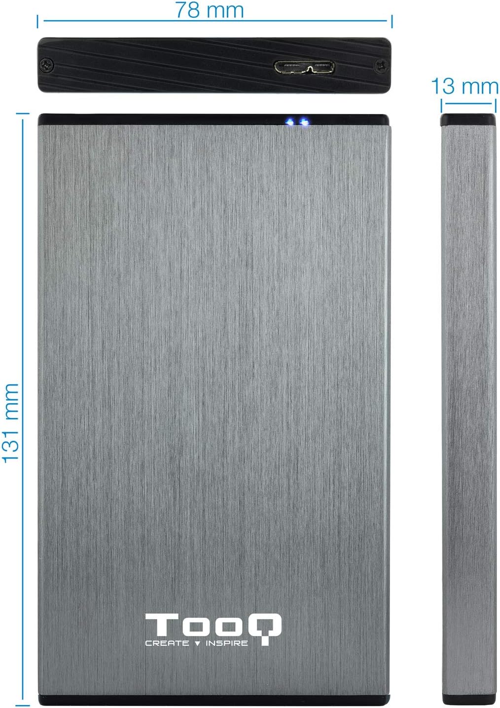 Caixa Externa para Disco Rígido de 2.5" TooQ TQE-2527G/ USB 3.1 - Imagem 4