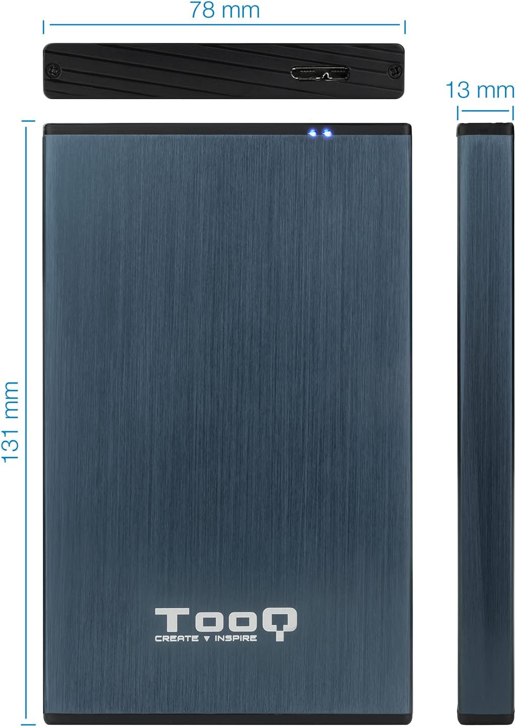 Caixa Externa para Disco Rígido de 2.5" TooQ TQE-2527PB/ USB 3.1 - Imagem 4