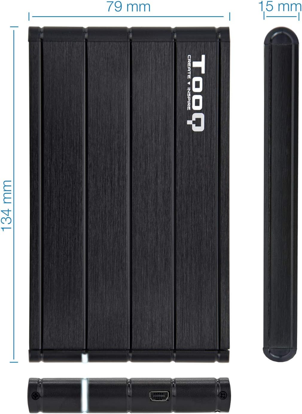Caixa Externa para Disco Rígido de 2.5" TooQ TQE-2530B/ USB 3.1 - Imagem 4