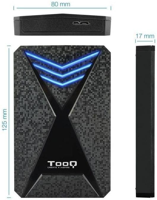 Caixa Externa Gaming para Disco Rígido de 2.5" TooQ TQE-2550BL/ USB 3.1/ Sem parafusos - Imagem 2