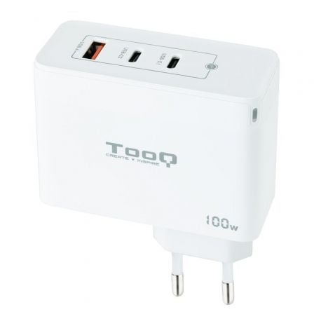 Carregador de Parede GaN TooQ TQWC-GANQC2PD100W/ 2xUSB Tipo-C/ 1xUSB/ 100W
