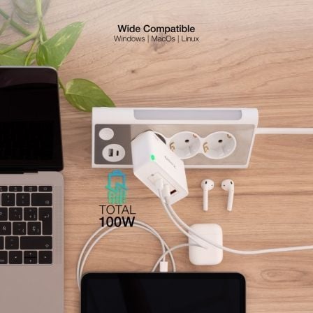 Carregador de Parede GaN TooQ TQWC-GANQC2PD100W/ 2xUSB Tipo-C/ 1xUSB/ 100W - Imagem 5