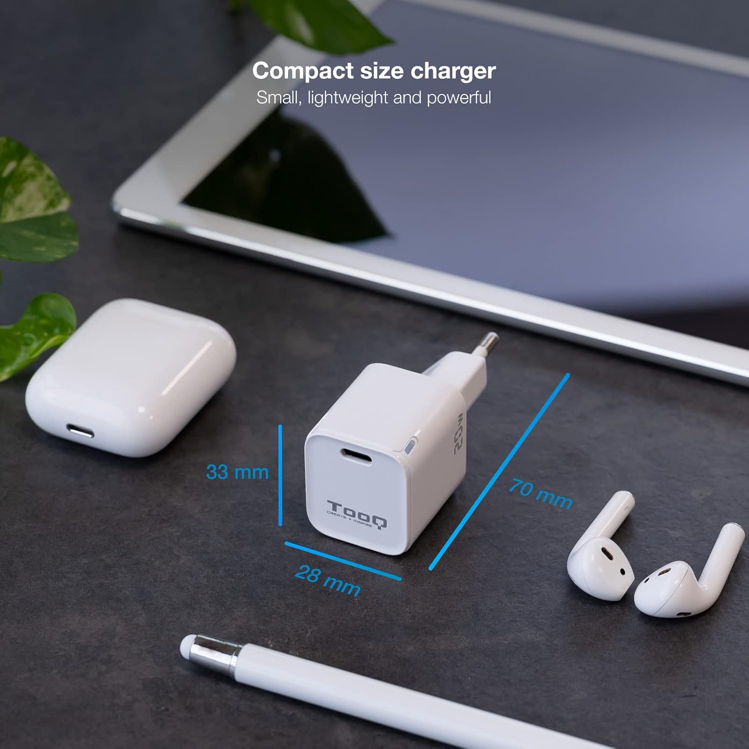 Carregador de Parede TooQ TQWC-PD20WT/ 1xUSB Tipo-C/ 20W/ Branco - Imagem 3