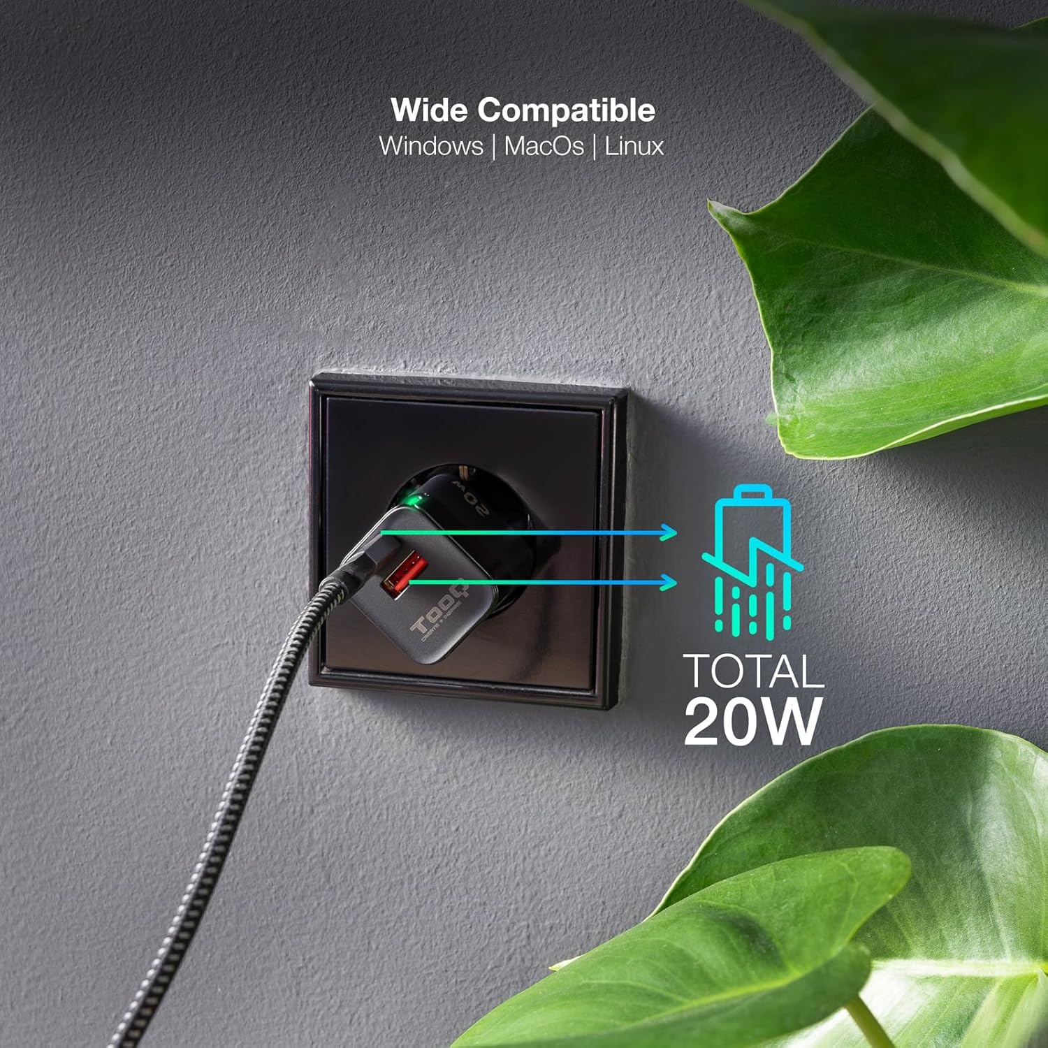 Carregador de Parede TooQ TQWC-QCPD20/ 1xUSB Tipo-C/ 1xUSB/ 20W - Imagem 5