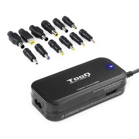 Carregador de Portátil TooQ TQLC-90BS02M/ 90W/ Manual/ 12 Conectores/ Voltagem 15-24V/ 1 USB