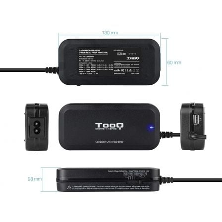 Carregador de Portátil TooQ TQLC-90BS02M/ 90W/ Manual/ 12 Conectores/ Voltagem 15-24V/ 1 USB - Imagem 4