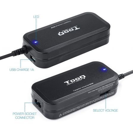 Carregador de Portátil TooQ TQLC-90BS02M/ 90W/ Manual/ 12 Conectores/ Voltagem 15-24V/ 1 USB - Imagem 3