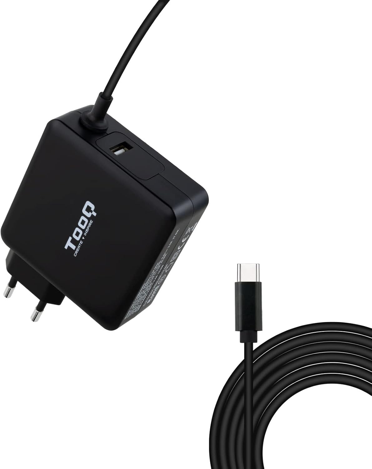 Carregador de Portátil TooQ TQLC-USBC65PD USB Tipo-C/ 65W/ Automático/ Voltagem 5-20V