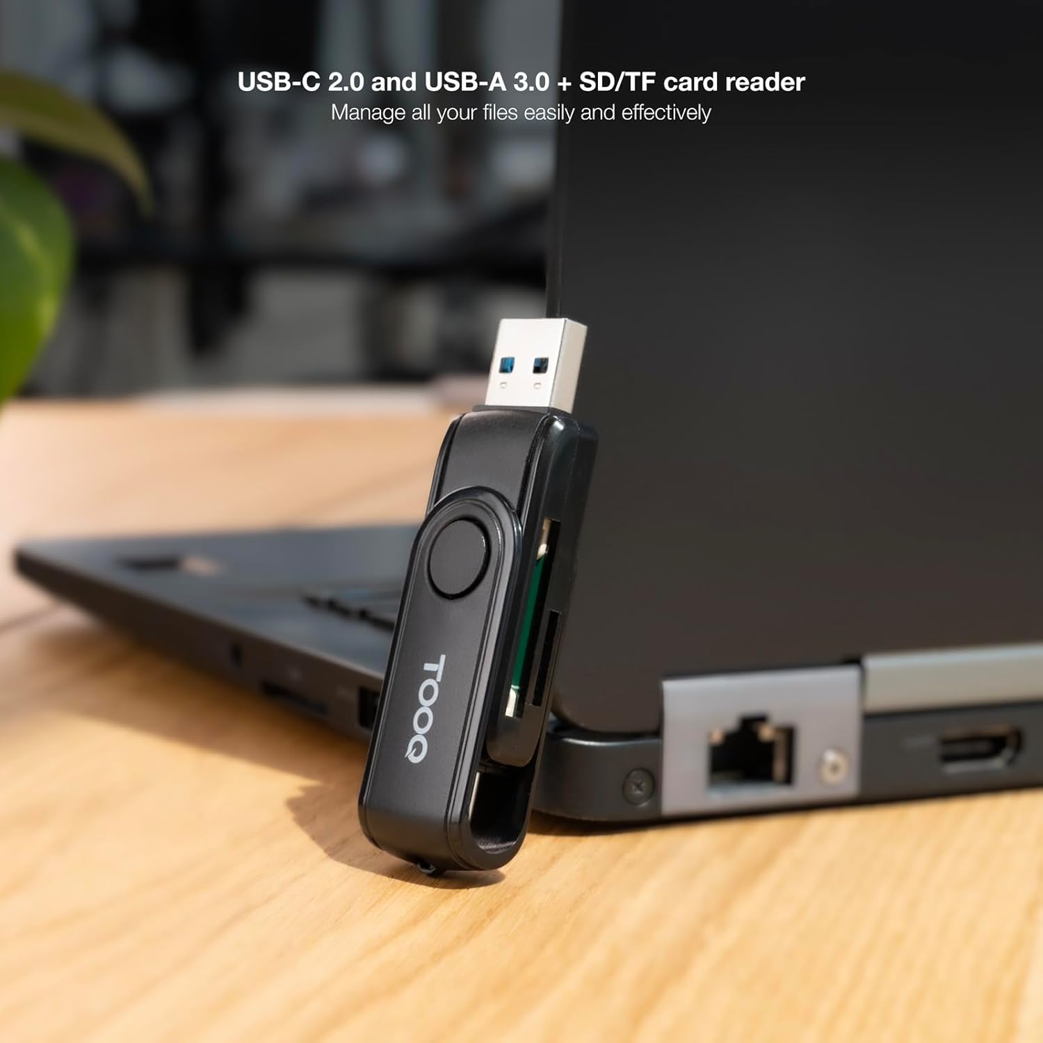 Leitor de Cartões Externo TooQ TQR-3003B/ USB 2.0 e USB Tipo-C - Imagem 2