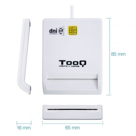 Leitor de Cartão de Cidadão TooQ TQR-210W/ USB 2.0/ Branco - Imagem 2