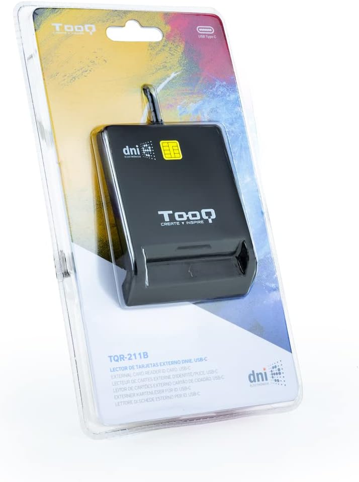 Leitor de Cartão de Cidadão TooQ TQR-211B/ USB Tipo-C/ Preto - Imagem 4