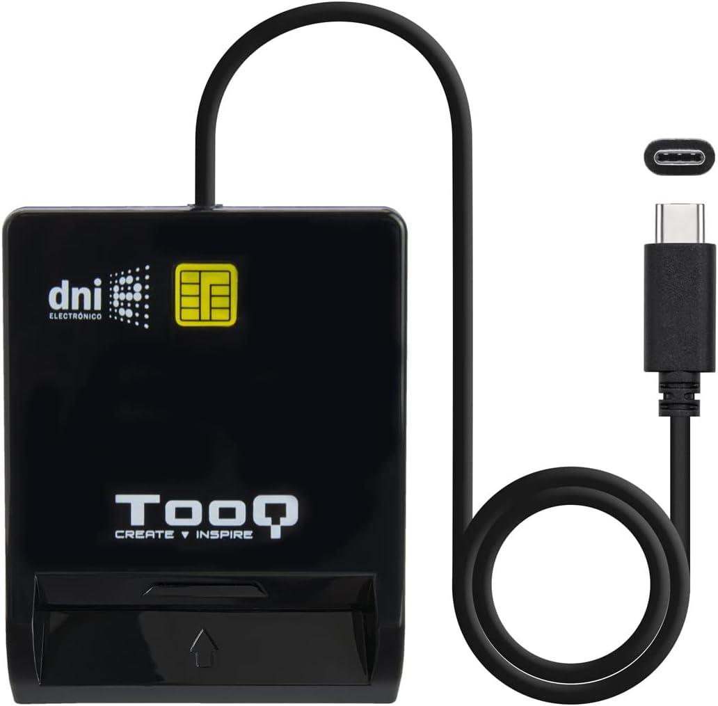 Leitor de Cartão de Cidadão TooQ TQR-211B/ USB Tipo-C/ Preto - Imagem 3